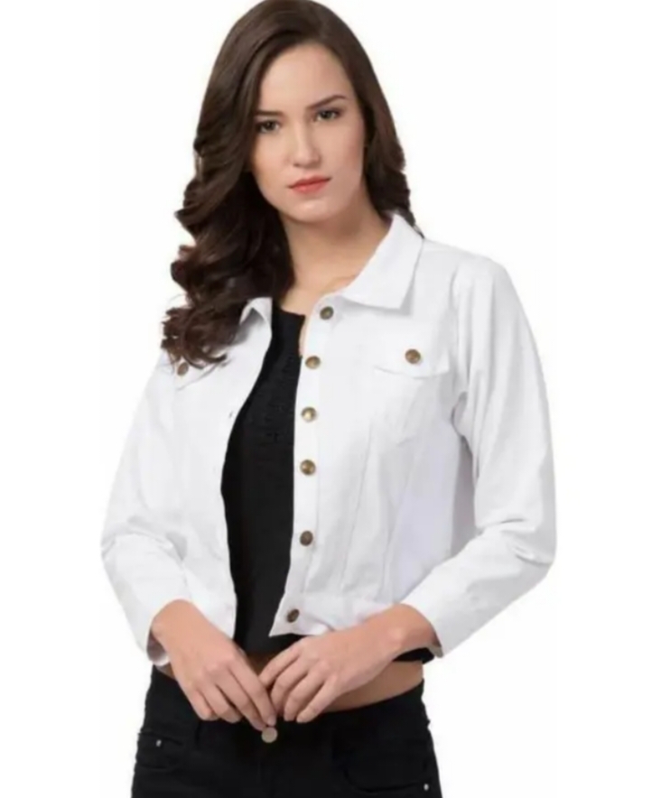 Evergreen Trendy Stylish Glamorous Solid Denim Regular Fit Women Jacket For Girls