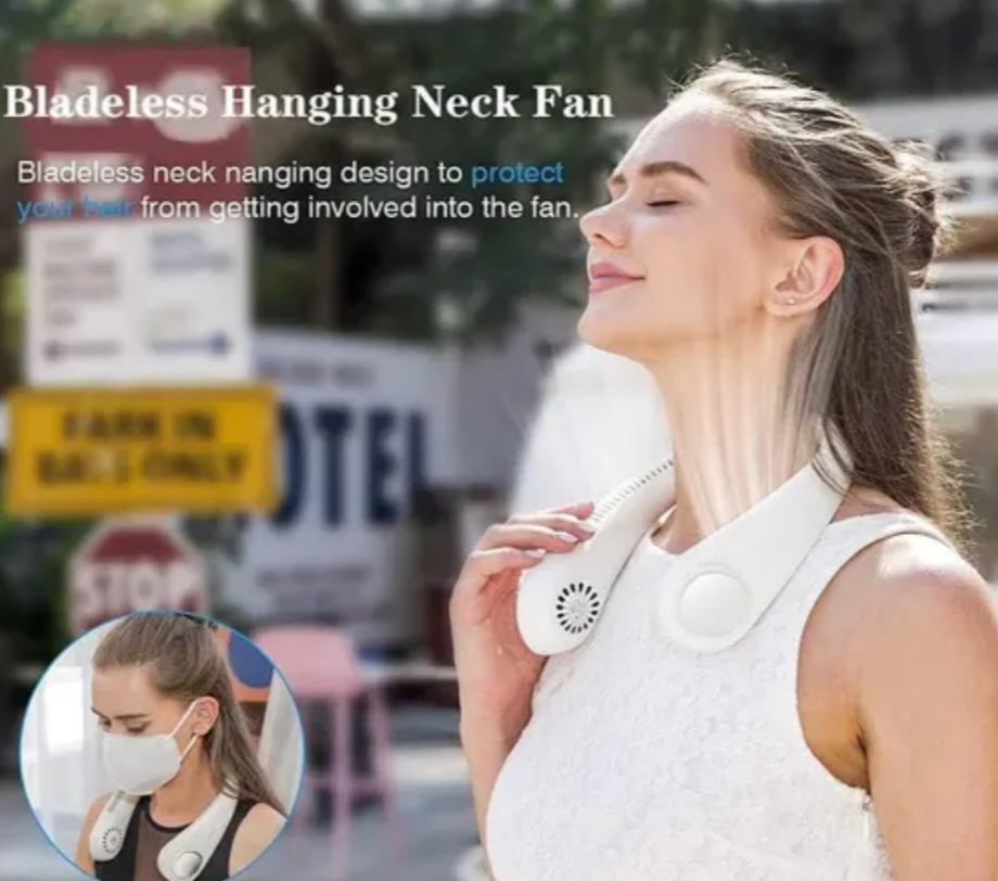 Portable Neck Fan Hands-Free  Wishlist  Share  Bladeless Rechargeable USB Fan with 3 Speeds and 72 Air Outlets, Adjustable Personal Cooling Fan for Indoor Outdoor Travel Office